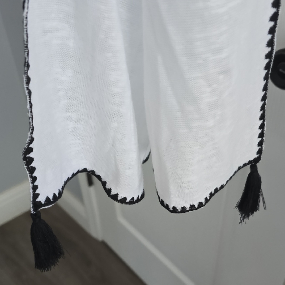 Chico's Black and White Embroidered Knit Poncho - Picture 10 of 10